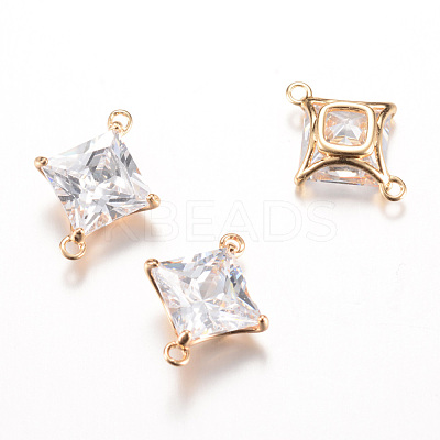 Brass Micro Pave Cubic Zirconia Links ZIRC-Q002-43KC-1