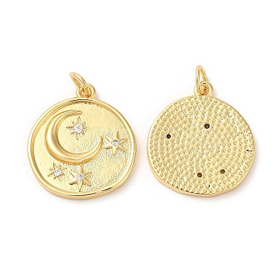 Brass Micro Pave Cubic Zirconia Pendants KK-M246-35G-1
