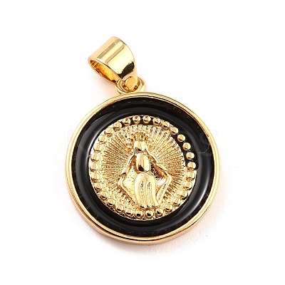 Brass Enamel Pendants KK-P209-03G-RS-1