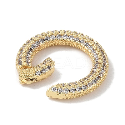 Rack Plating Brass Micro Pave Cubic Zirconia Twister Clasps KK-NH0002-04G-01-1