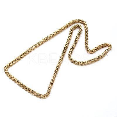 304 Stainless Steel Wheat Chain Jewelry Sets For Men SJEW-O032-04G-1