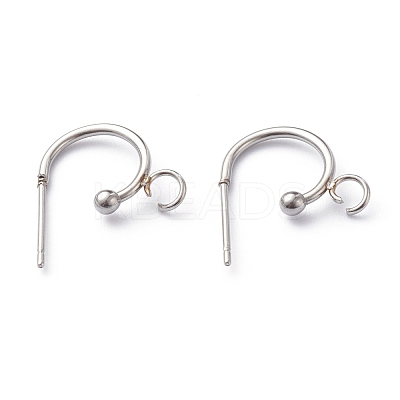 Non-Tarnish 304 Stainless Steel Half Hoop Earrings STAS-Z028-B02-P-1
