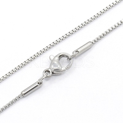 Tarnish Resistant Women's 304 Stainless Steel Box Chain Necklaces STAS-O037-84P-1