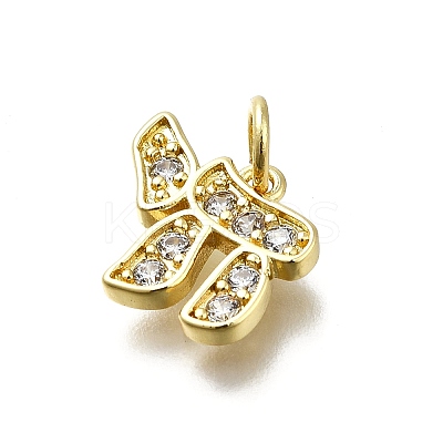 Brass Micro Pave Cubic Zirconia Pendants X-KK-K400-36G-1