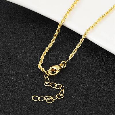 Brass Rope Chains Necklace for Women LS-NJEW-P265-16G-1