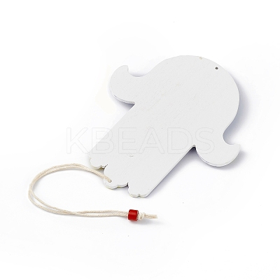 Wood Big Pendant Decorations HJEW-F016-04-1