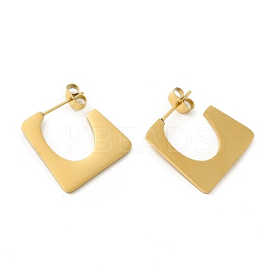 Ion Plating(IP) 304 Stainless Steel Rectangle Stud Earrings LS-EJEW-A089-02G-1
