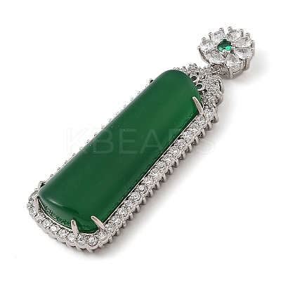 Dyed Natural Green Chalcedony Pendants G-S001-05P-1