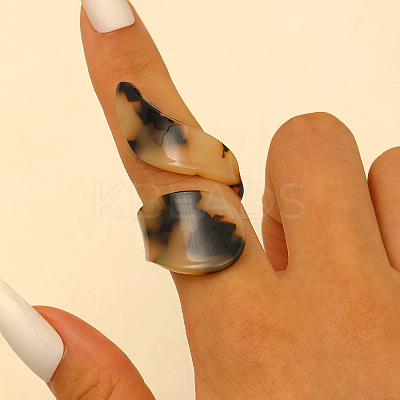 Acrylic Cuff Open Rings for Women WG2411B-04-1