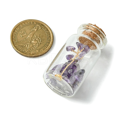 Transparent Glass Wishing Bottle Decoration AJEW-JD00011-S-1