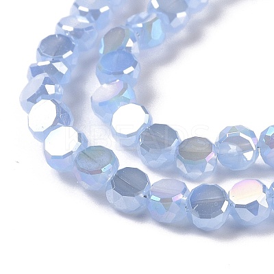 Transparent Electroplate Glass Beads Strands GLAA-E036-06C-1