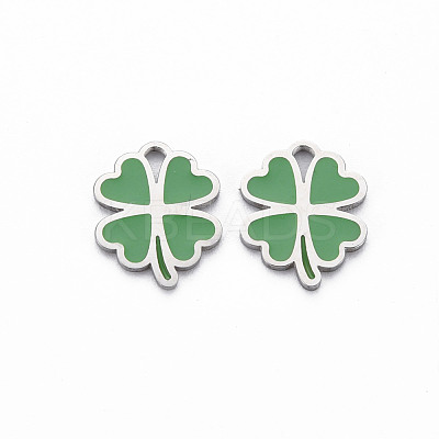 316 Surgical Stainless Steel Enamel Charms STAS-N097-080P-NR-1