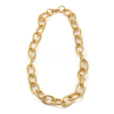 Ion Plating(IP) 304 Stainless Steel Cable Chain Necklaces NJEW-L173-021G-1