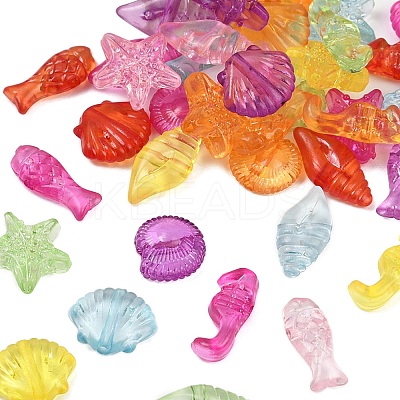 250Pcs 50G Transparent Acrylic Beads TACR-FP0001-04-1