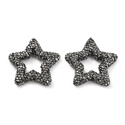 Star Shape Polymer Clay Rhinestone Beads CLAY-NH0001-06L-1