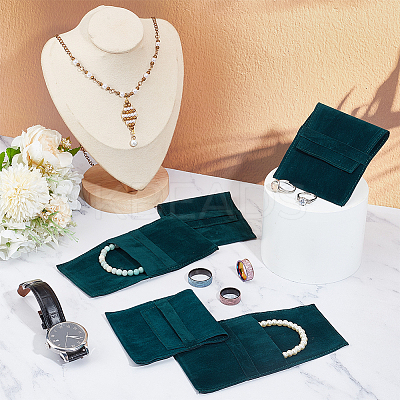 Velvet Jewelry Flap Pouches ABAG-WH0038-43D-1