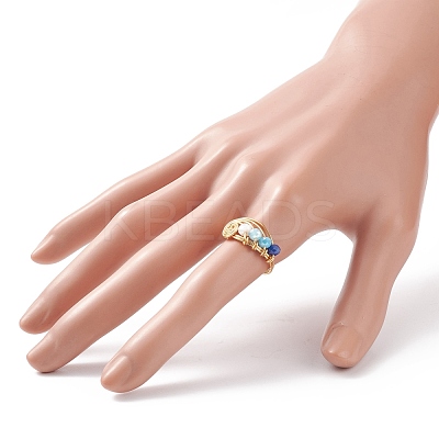 Glass Braided Vortex Finger Ring RJEW-TA00046-03-1
