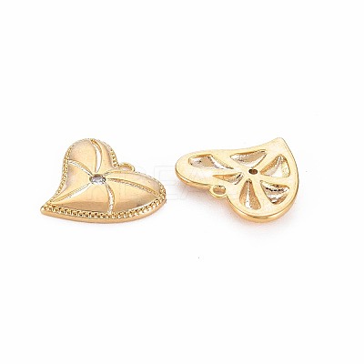 Brass Micro Pave Clear Cubic Zirconia Charms KK-S364-095-1
