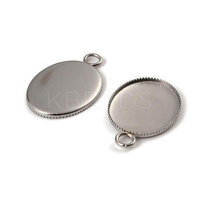 304 Stainless Steel Pendant Cabochon Settings X-STAS-NH0002-01B-P-1