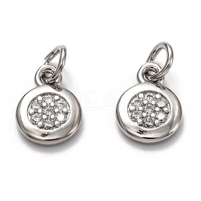 Brass Micro Pave Cubic Zirconia Charms ZIRC-H119-09P-1