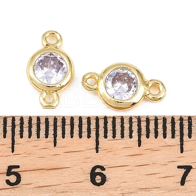 Brass Pave Cubic Zirconia Connector Charms KK-TAC0015-01G-03-1