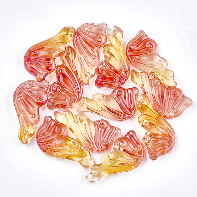Spray Painted Glass Pendants X-GGLA-S041-01E-1