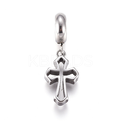 304 Stainless Steel European Dangle Charms LS-OPDL-G010-03AS-1
