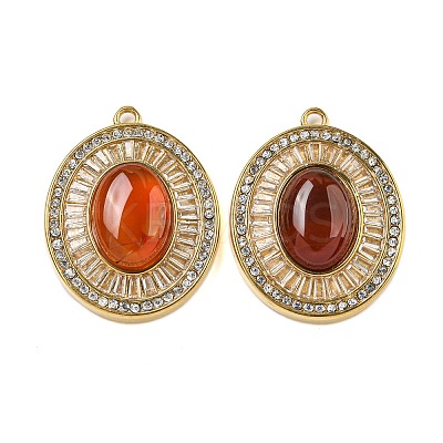 Natural Carnelian(Dyed & Heated) Oval Pendants STAS-L080-010G-01-1