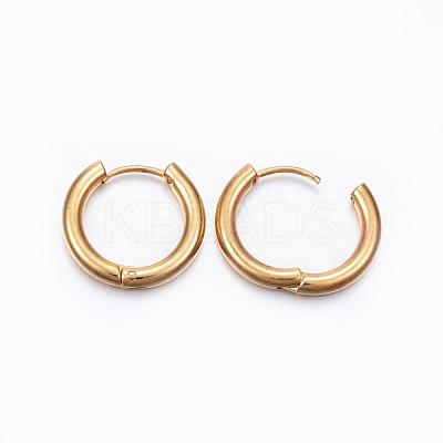 Ion Plating(IP) 304 Stainless Steel Huggie Hoop Earrings EJEW-F111-18mm-G-1