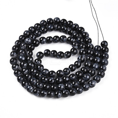 Baking Paint Glass Beads Strands DGLA-N008-8mm-10-1