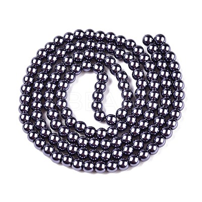 Baking Paint Pearlized Glass Pearl Round Bead Strands HY-Q330-8mm-73-1