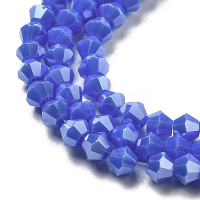 Opaque Solid Color Electroplate Glass Beads Strands EGLA-A039-P4mm-A11-1