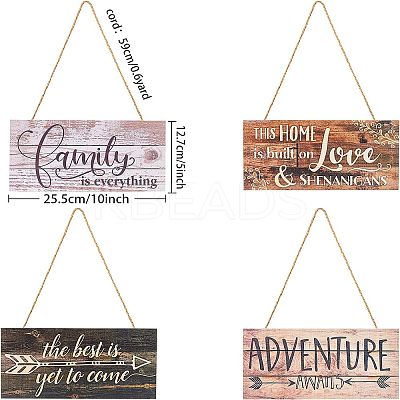 Natural Wood Hanging Wall Decorations for Front Door Home Decoration AJEW-FG0001-26-1