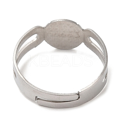 Non-Tarnish 304 Stainless Steel Adjustable Ring Findings STAS-R123-07P-1
