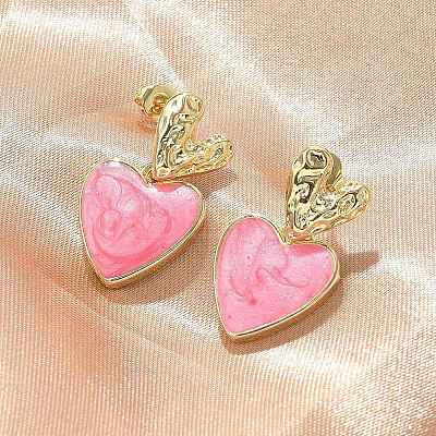 Brass Dangle Stud Earrings EJEW-F359-12G-1