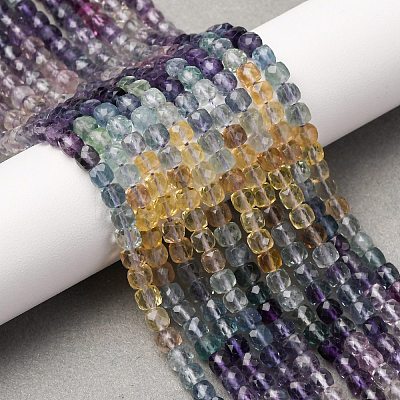 Gradient Color Natural Colorful Fluorite Beads Strands G-NH0001-H01-01-1