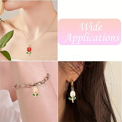 15Pcs 3 Colors Golden Plated Alloy Enamel Pendants ENAM-YW0006-07-1