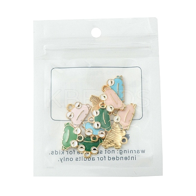 10Pcs 5 Styles Alloy Enamel Pendants FIND-FS0002-32-1