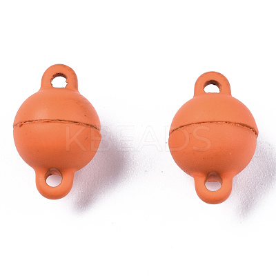 Spray Painted Alloy Magnetic Clasps with Loops PALLOY-T080-20-NR-1