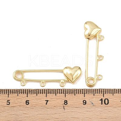 Heart Brass Brooch Findings LS-KK-Z132-01G-01-1