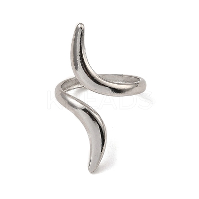 Non-Tarnish 304 Stainless Steel Open Cuff Rings RJEW-Z018-02P-1