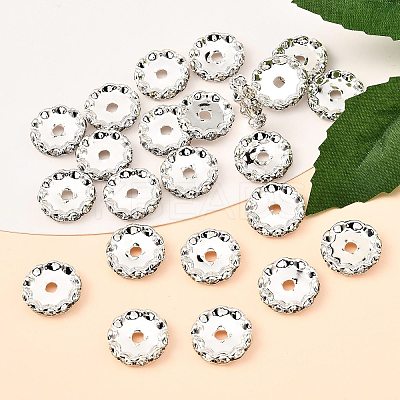 Brass Middle East Rhinestone Spacer Beads RSB044-NFS-1