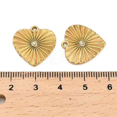 304 Stainless Steel Rhinestone Pendant STAS-U047-27G-1