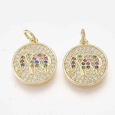 Brass Micro Pave Cubic Zirconia Pendants ZIRC-S061-113-1