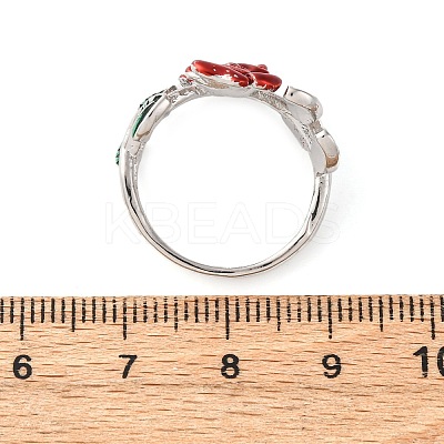 Zinc Alloy Enamel Open Cuff Rings for Women RJEW-U058-01P-1