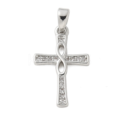 Brass Micro Pave Cubic Zirconia Pendants KK-U056-51P-1
