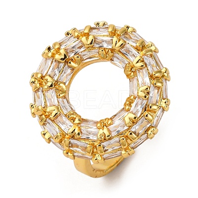 Brass Micro Pave Cubic Zirconia Cuff Rings RJEW-D323-02G-1