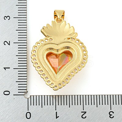 Rack Plating Brass Pendants ZIRC-L100-163G-01-1