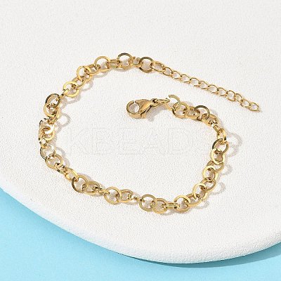304 Stainless Steel Rolo Chain Bracelets for Women BJEW-Z152-01G-1