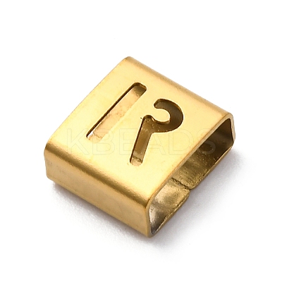 Ion Plating(IP) 304 Stainless Steel Square Slide Charms STAS-L132-07R-G-1